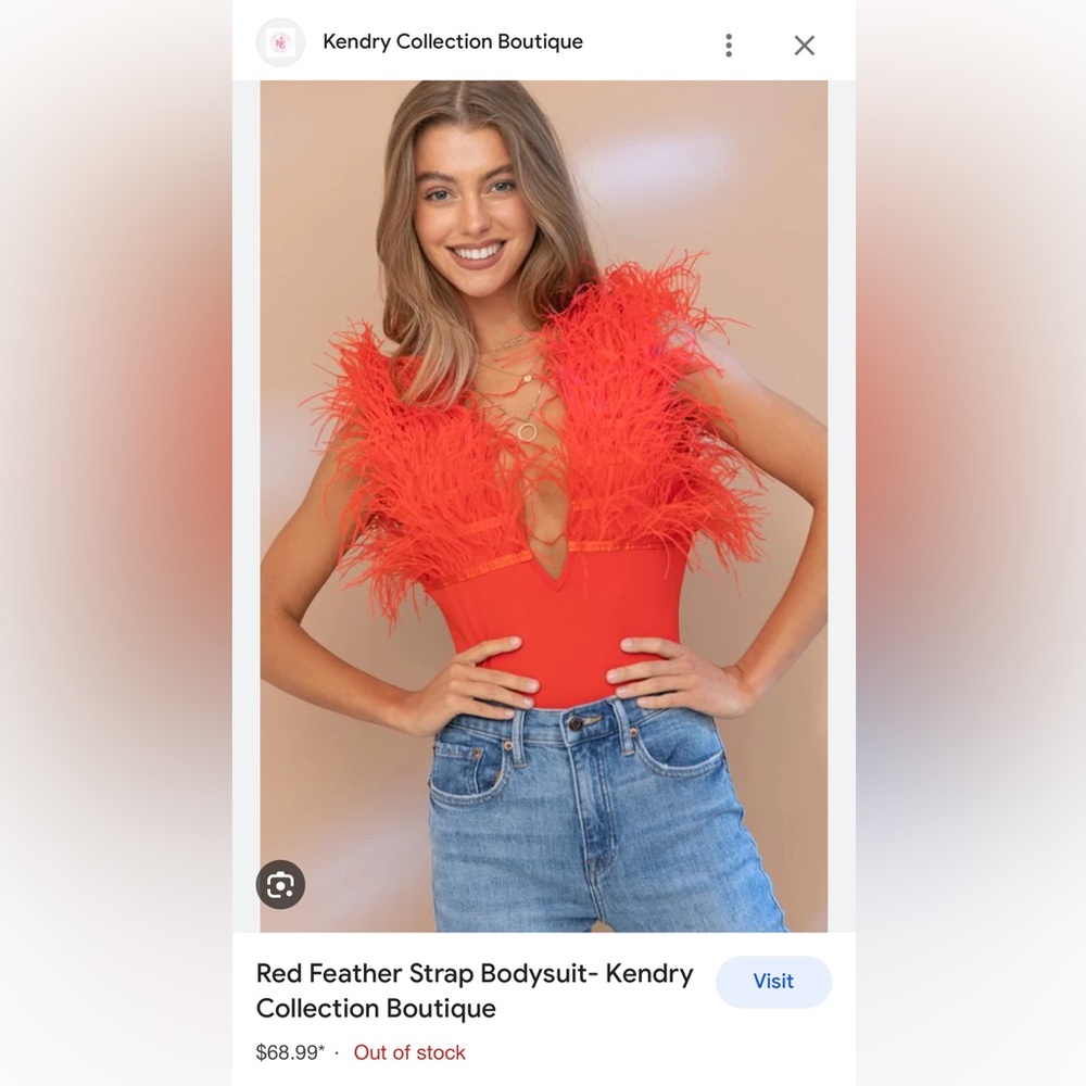 Red Feather Bodysuit